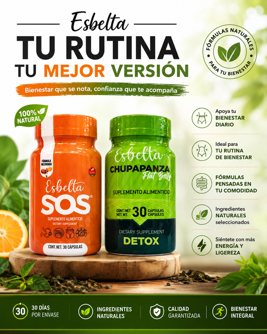 Esbelta Sos + Detox Chupapanza flat belly - diseñado para personas con alta presión y diabetes