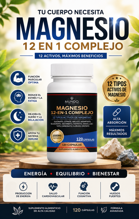 Magnesio 12 en 1 - 12 tipos activos de magnesio