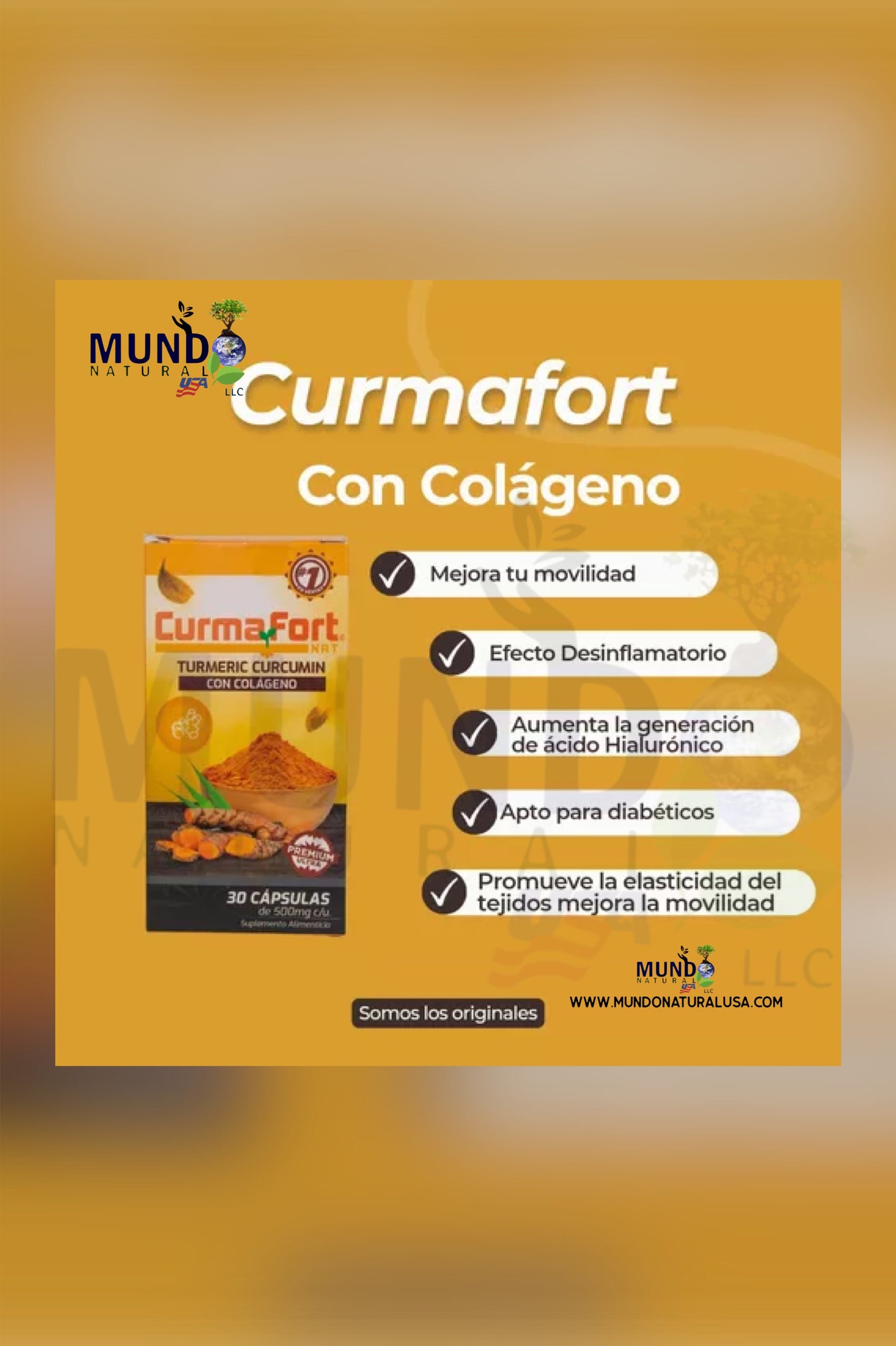 CurmaFort Nat Turmeric Curcumin con Colágeno - Alivio del dolor articular y muscular - 30 cápsulas