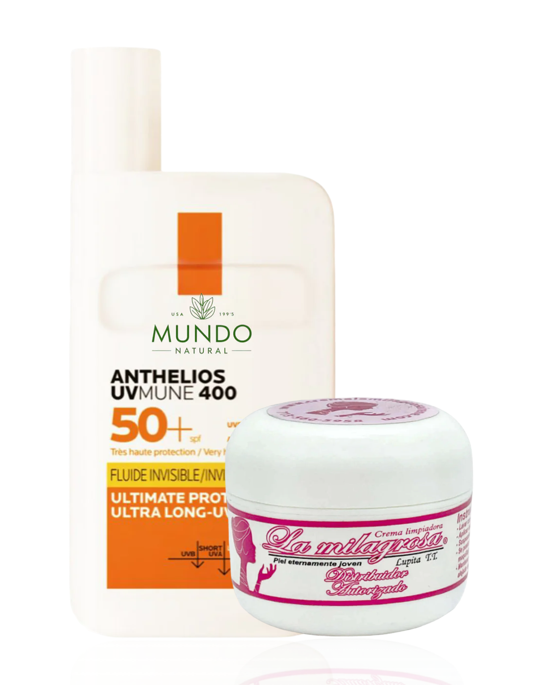 La Milagrosa crema facial - facial cream + Protector solar para rostro FPS 50 liquido