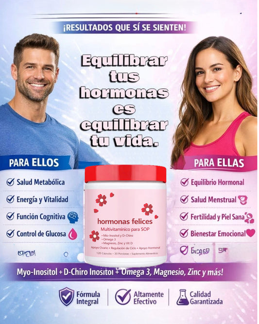 Myo-Inositol Hormonas Felices PCOS multivitaminico