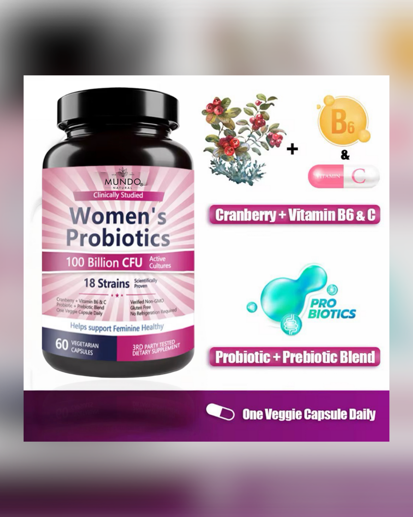 Probiótico para Mujeres - Mundo Natural USA