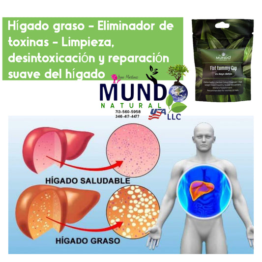 Flat Tummy Cap-Hígado graso - Eliminador de toxinas - Limpieza, desintoxicación y reparación suave del hígado