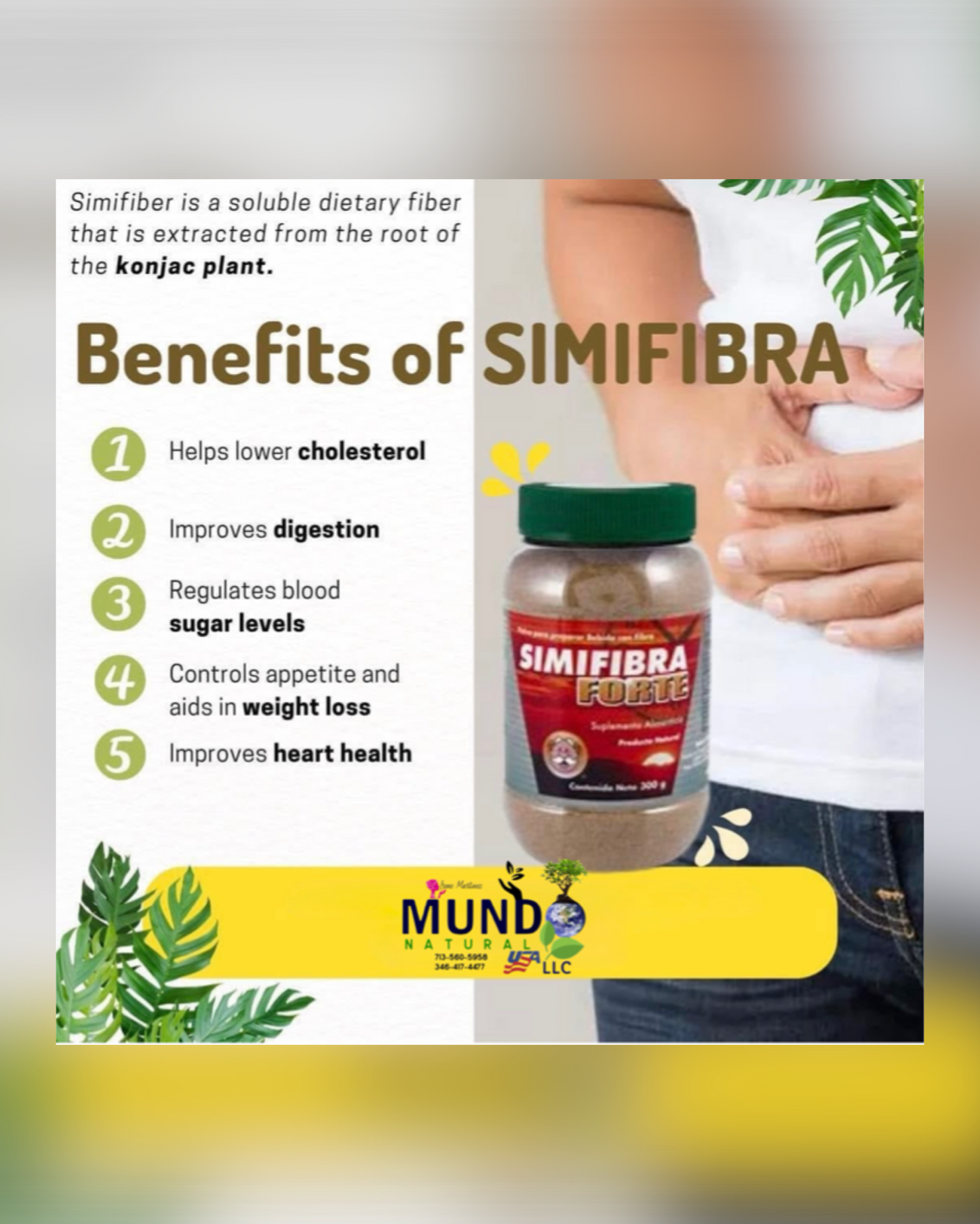 Simifibra Forte - Fibra natural en polvo (300 g)