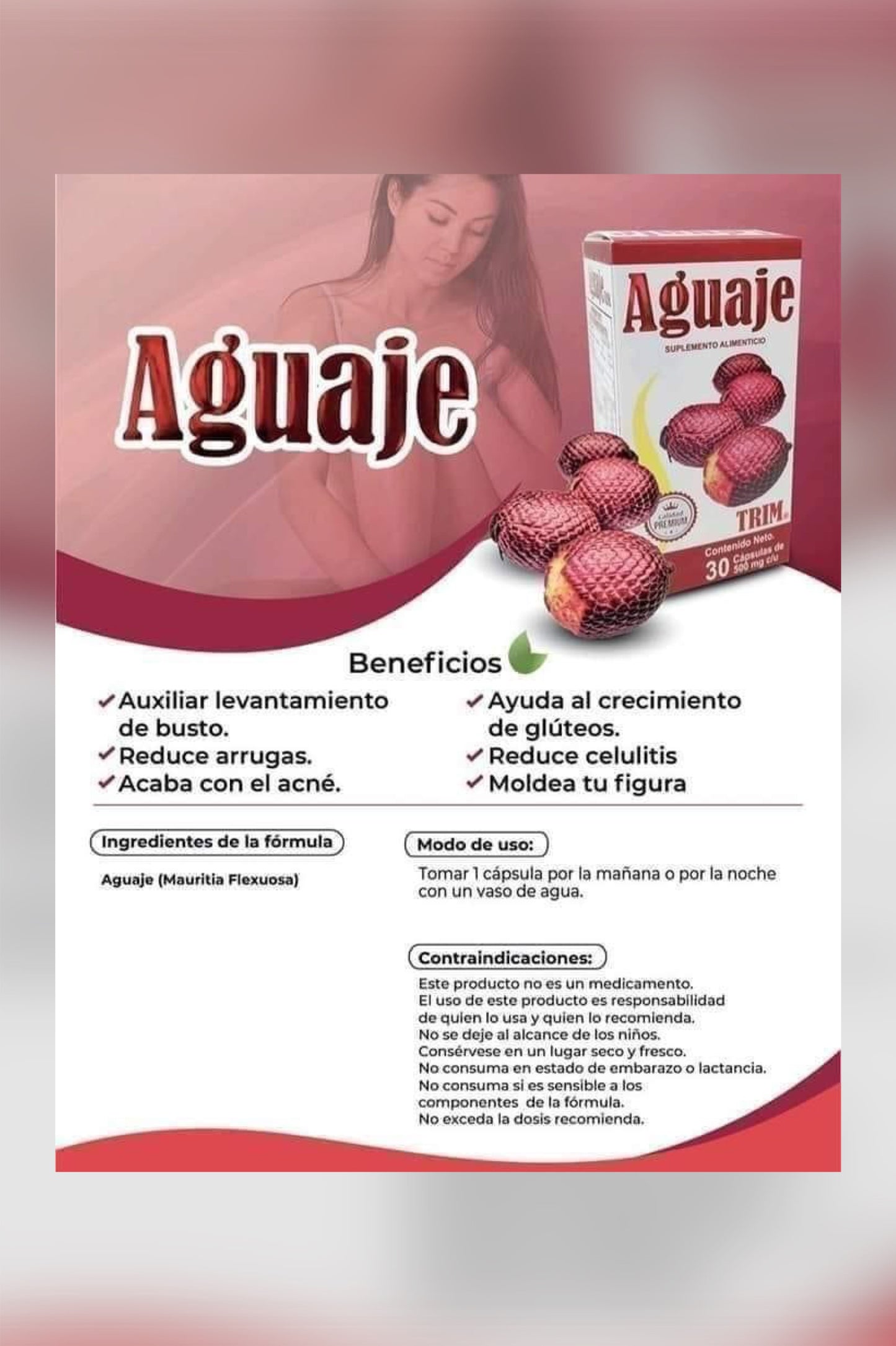 AGUAJE TRIM - Piel más suave, cabello más brillante, curvas más definidas.