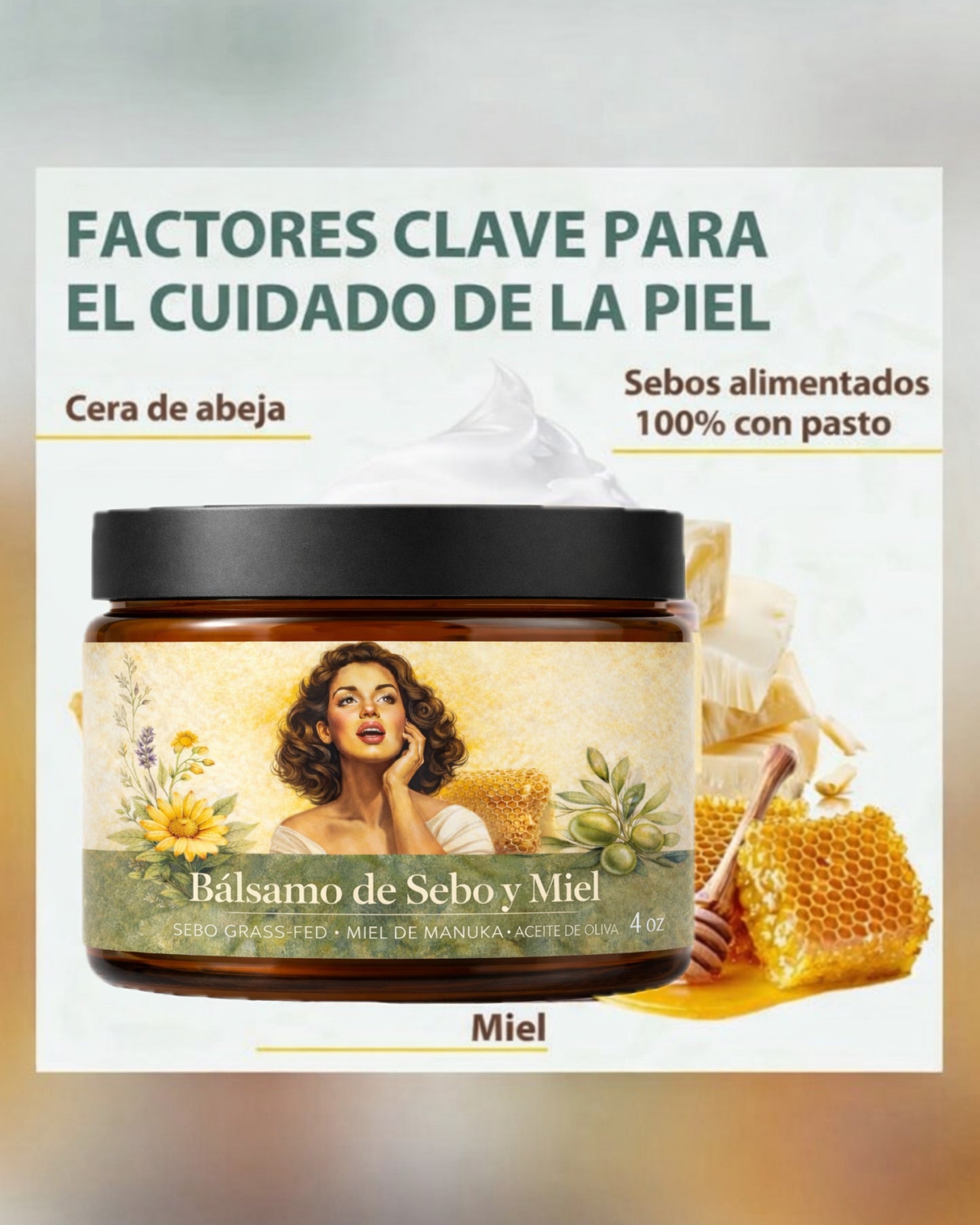 Bálsamo de Sebo y Miel – Hidratación profunda inspirada en la naturaleza