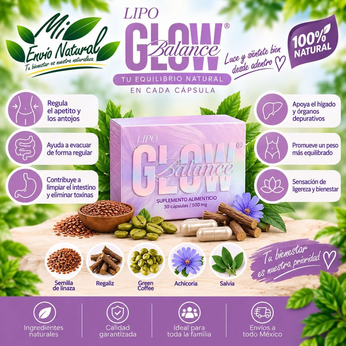 GLOW Balance | Suplemento alimenticio, 30 cápsulas