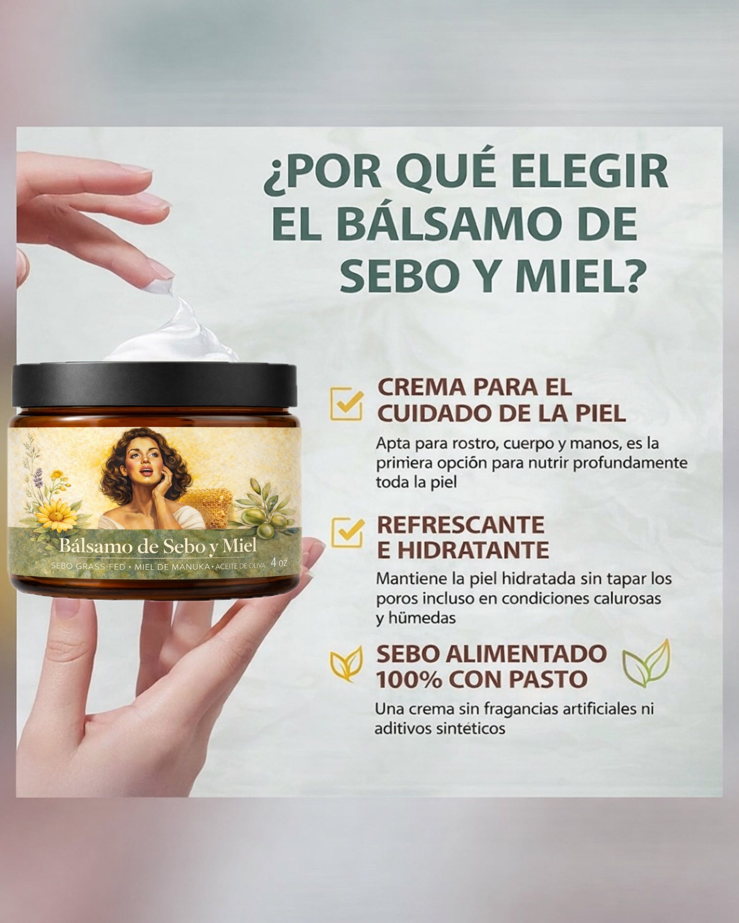 Bálsamo de Sebo y Miel – Hidratación profunda inspirada en la naturaleza