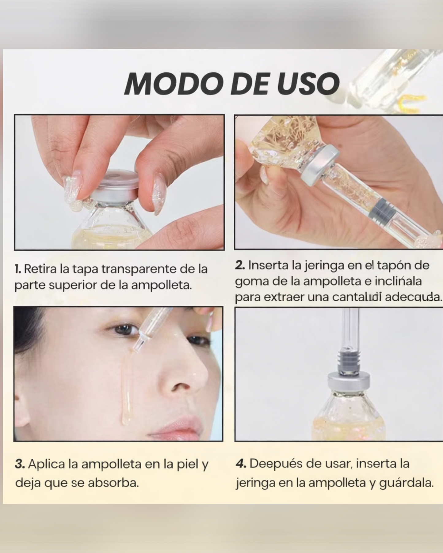 Deep Collagen
Ampolleta Facial
Péptidos de Seda