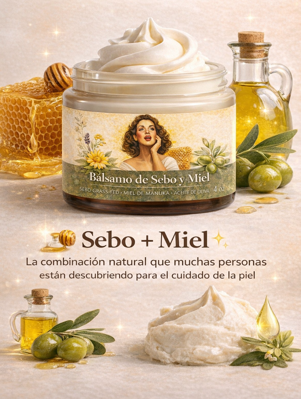 Bálsamo de Sebo y Miel – Hidratación profunda inspirada en la naturaleza