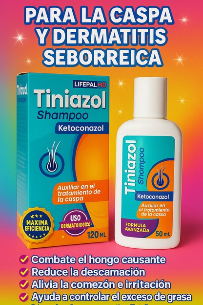 Shampoo Tiniazol - caspa, dermatitis y seborreica.