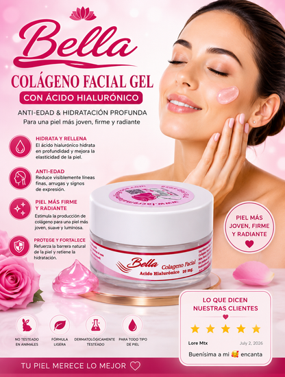 BELLA facial Gel Serum Colageno ácido hialuronico