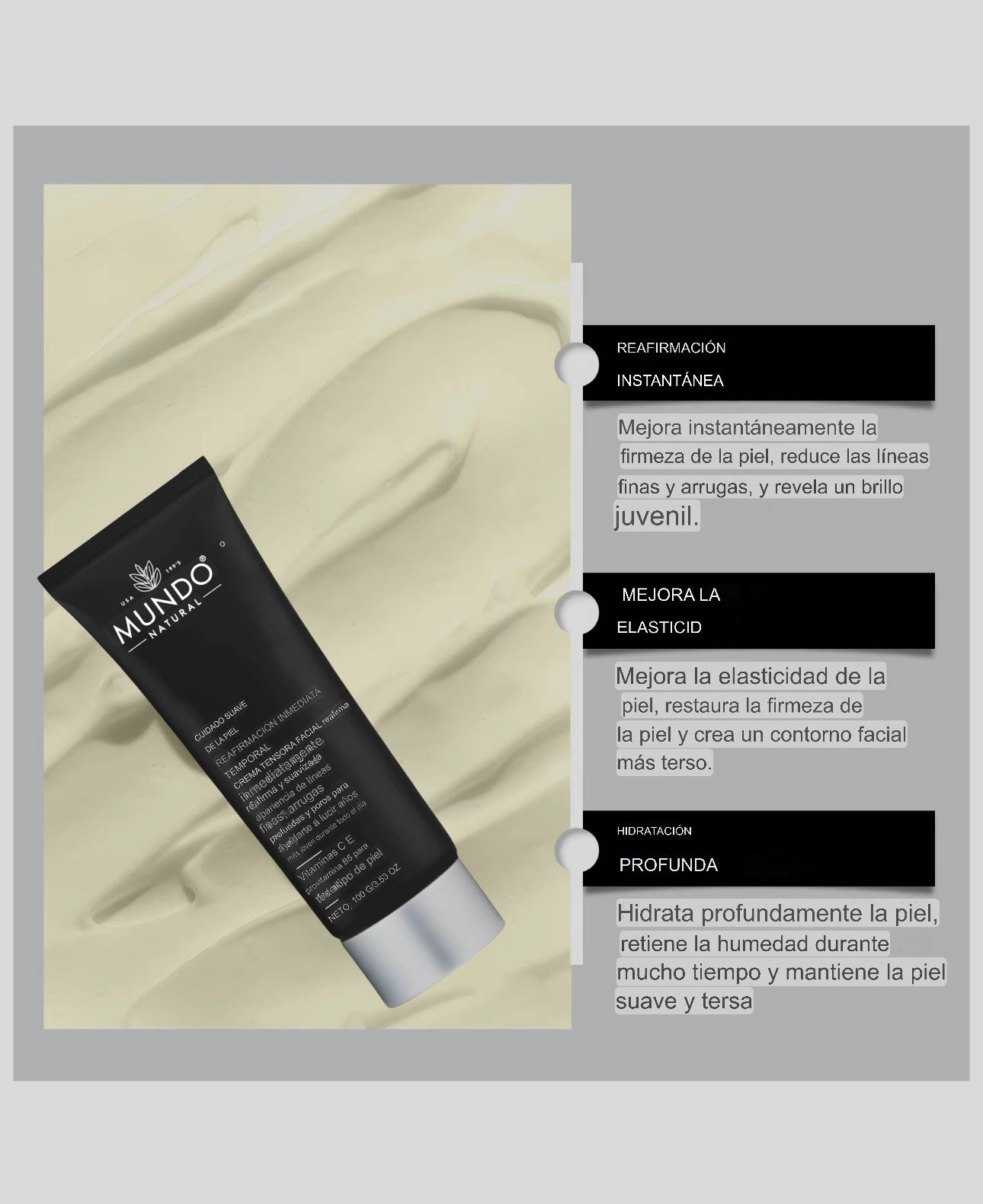 CREMA TENSORA TEMPORAL - Efecto lifting inmediato y apariencia rejuvenecida”