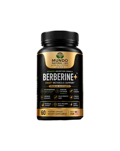Mundo Natural USA Berberine+ GLP| Advanced Metabolic Support Formula | 60 Capsules