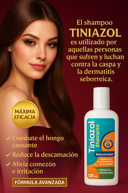 Shampoo Tiniazol - caspa, dermatitis y seborreica.