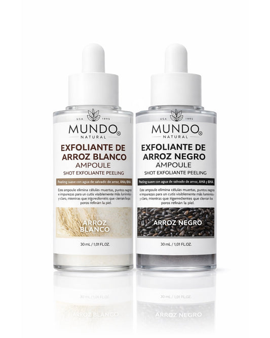 Serum exfoliante facial de arroz blanco y arroz negro