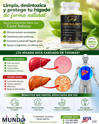 Liver Balance+ | Soporte Digestivo y Bienestar Diario | Fórmula Herbal Premium