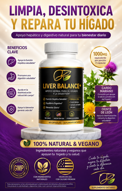 Liver Balance+ | Soporte Digestivo y Bienestar Diario | Fórmula Herbal Premium
