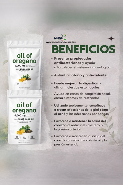 Oregano Oil with Black Seed Oil, Candida Cleaning