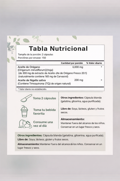 Oregano Oil with Black Seed Oil, Candida Cleaning