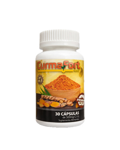 CurmaFort Nat Turmeric Curcumin con Colágeno - Alivio del dolor articular y muscular - 30 cápsulas