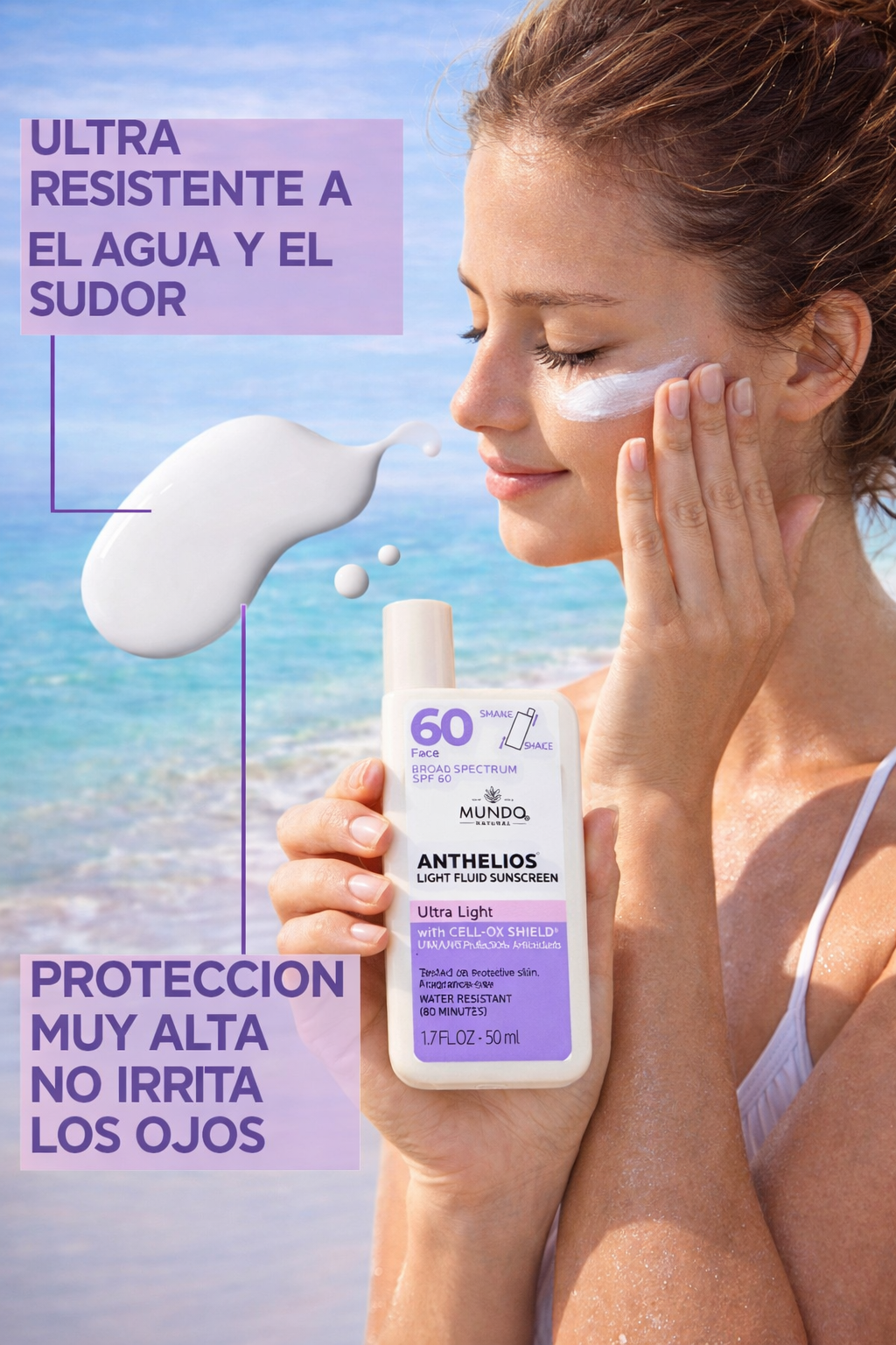 Bloqueador solar para rostro 60 FPS liquido - Linea Premium