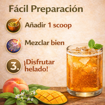 Durazno🍑 y Mango🥭 Tea- Te Super Yerba Tea Peach Mango | Tropical Herbal Tea Drink Mix | 30 Servings
