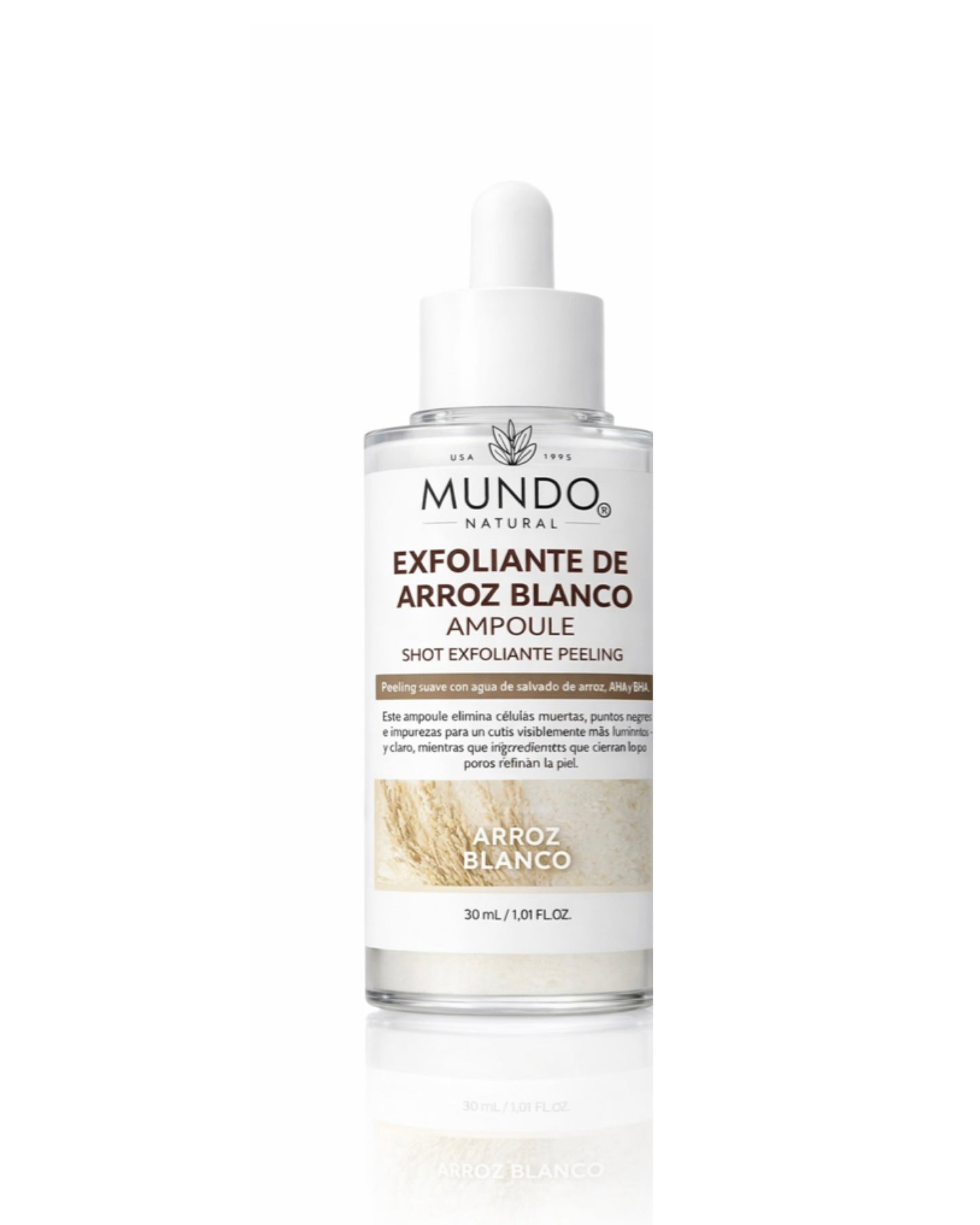 Serum exfoliante facial de arroz blanco y arroz negro