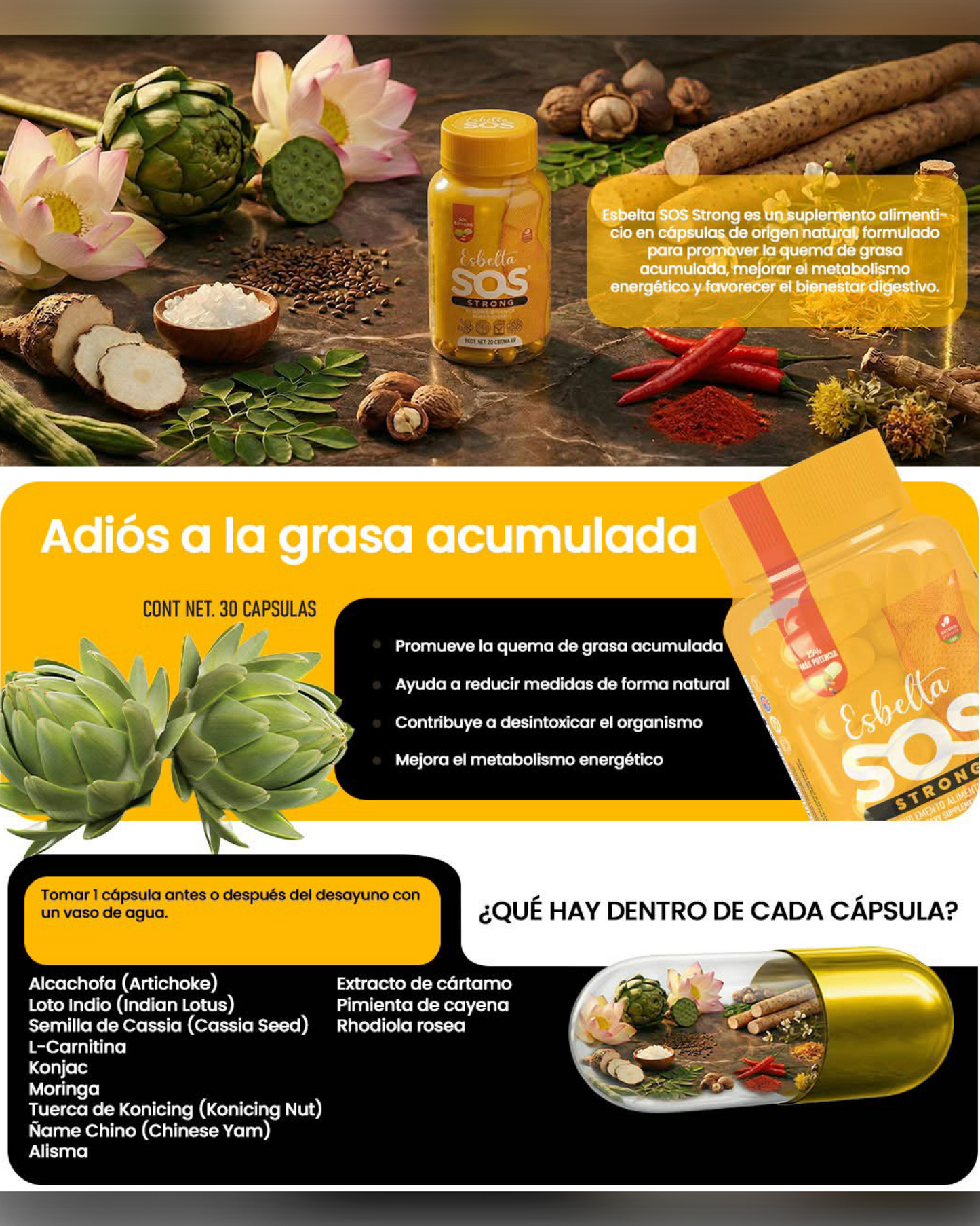 Esbelta SOS STRONG – Suplemento Alimenticio