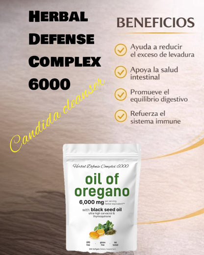 Herbal Defense Complex 6000 | Aceite de Orégano + Semilla Negra
