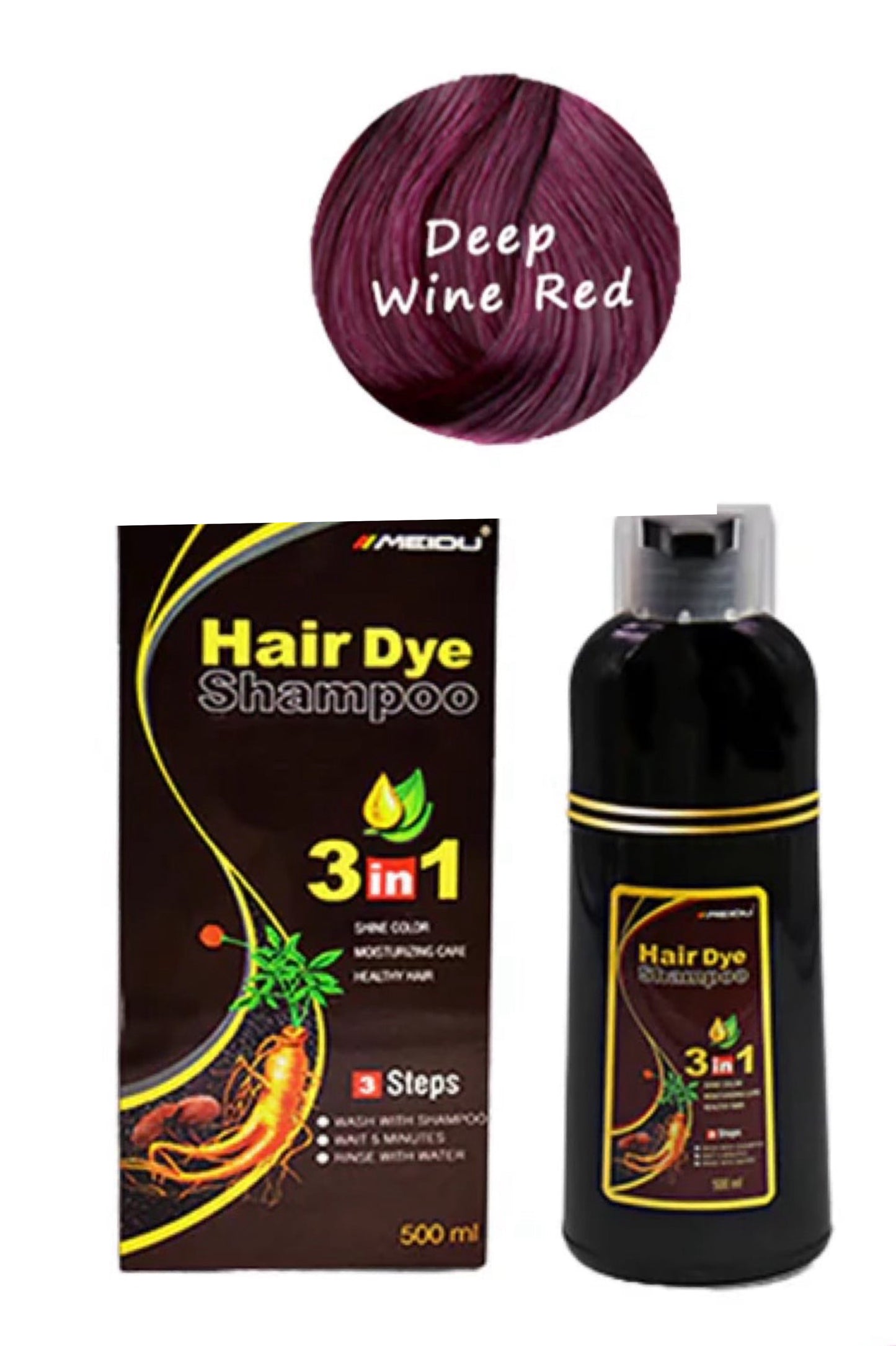 Shampoo Hair Dye Dark Wine Red