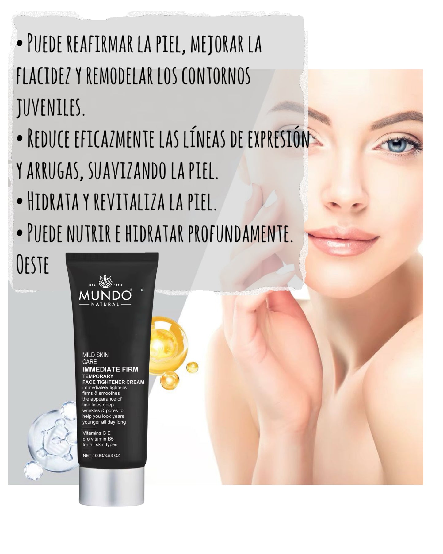 CREMA TENSORA TEMPORAL - Efecto lifting inmediato y apariencia rejuvenecida”