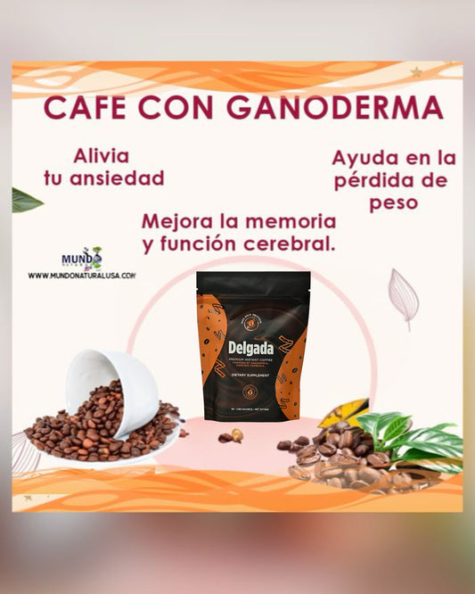 Coffee Slim Delgada con hongo Ganoderma Lucidum Intense Burn Diet - Café Instantáneo para Adelgazar