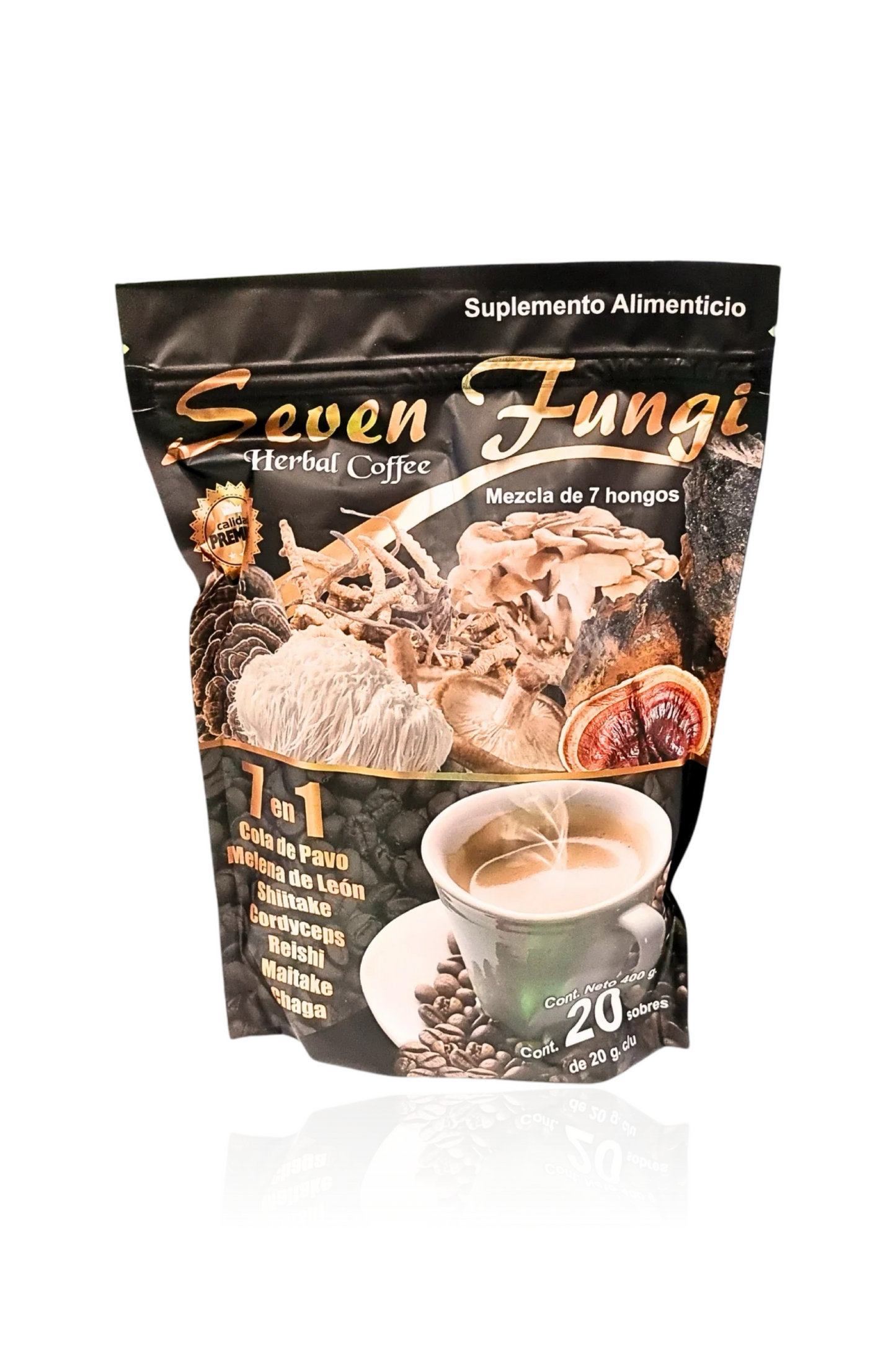 Seven Fungi Herbal Coffee con 20 Bolsitas