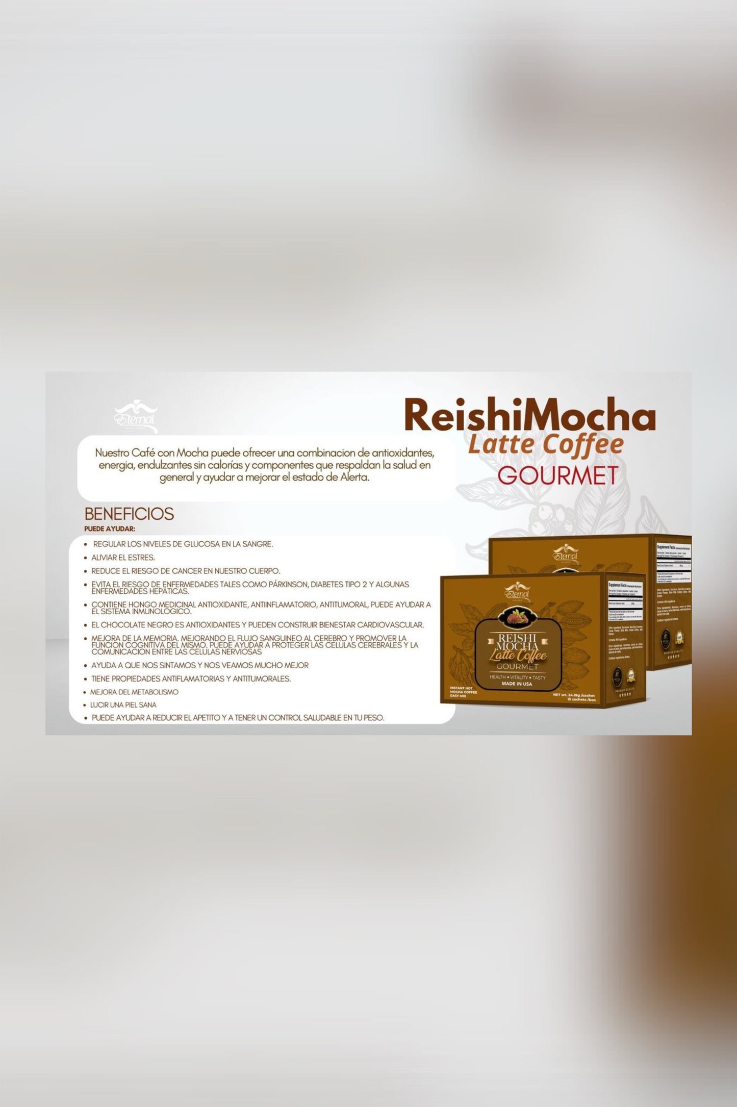 Café Ganoderma REISHI Mocha Latte Coffee Gourmet