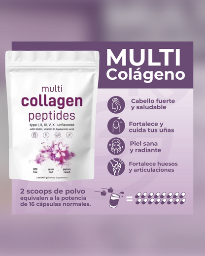 Colageno Múltiple de Micro Ingredients - Multi Collagen Peptides 1lb