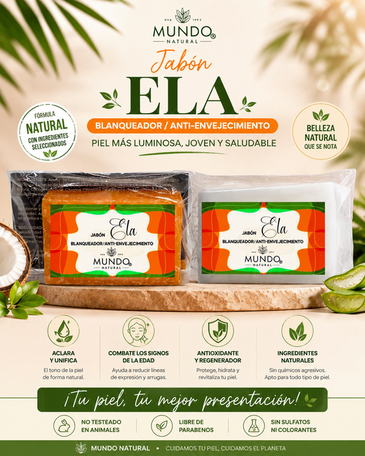 Jabón facial ELA BLANCO Blanqueador/Antienvejecimiento - Facial soap WHITENING / ANTI AGING SOAP