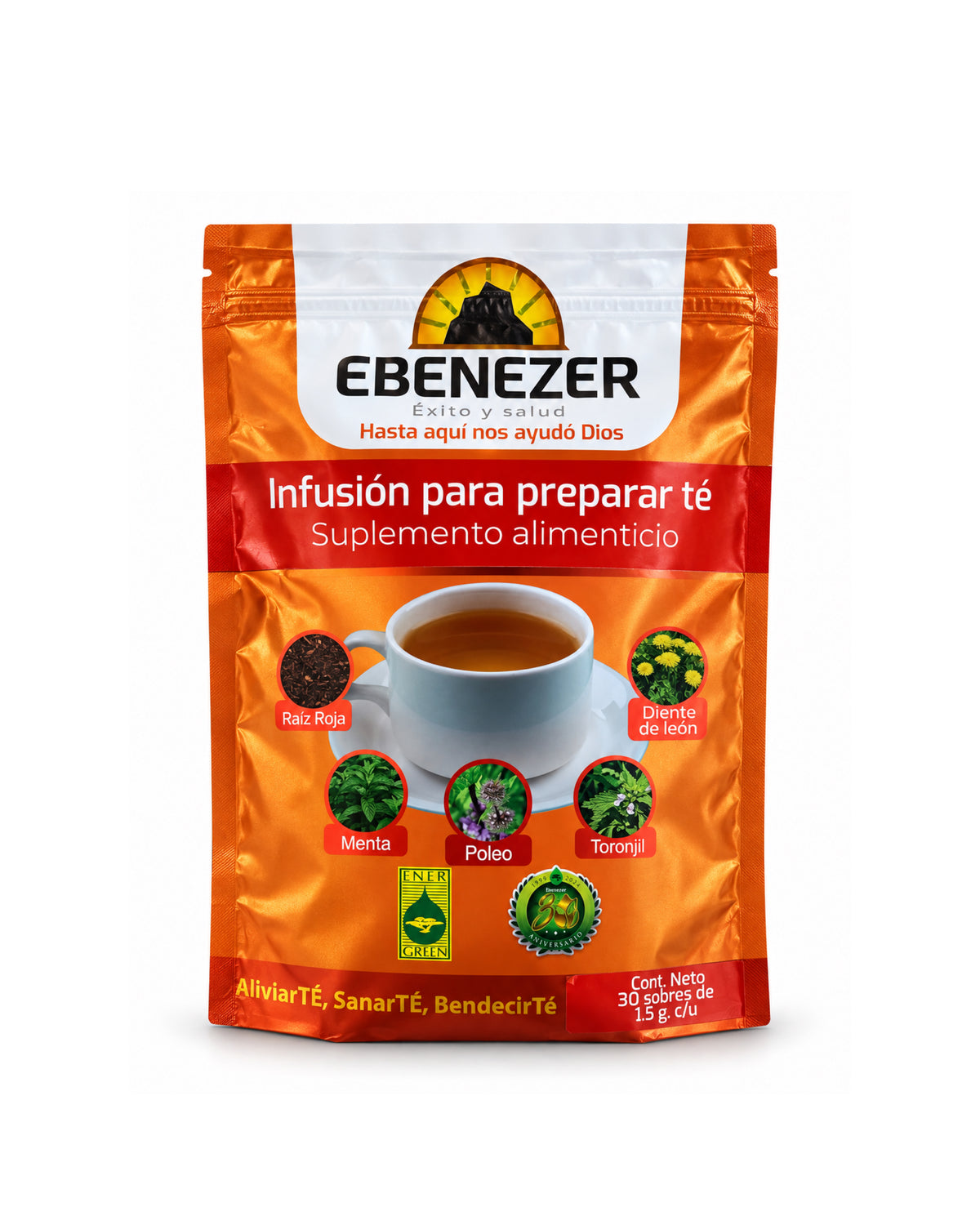 Ebenezer Té EXITO Y SALUD – Infusión de Hierbas | 30 Sobres de 1.5 g